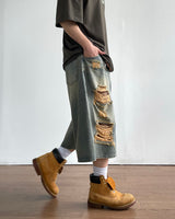 Western Destroyed Bermuda Pants