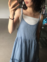 バックレスプレイドワンピース (2color)