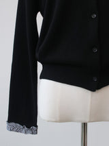 check frill cardigan 