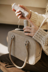 ブローチバッグ SUEDE DUSTY BEIGE