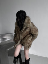 dual shade faux fur jacket (2color)