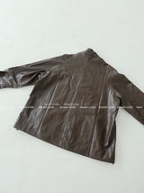 Glossy Leather Safari Half Jacket