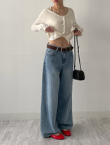 Frill V-Neck Sleeveless Cardigan