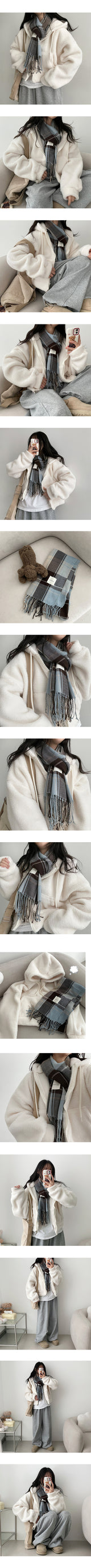 Liwen Mink fur half-crop hooded zip-up
