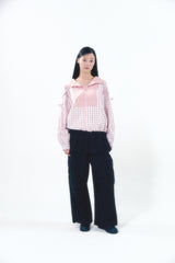 Check Ribbon Wind Breaker Pink