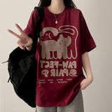 Cat dog oversized fit short-sleeved T-shirt