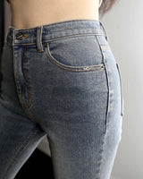 Metal Triclipse Slim Fit Bootcut Denim Pants Blue