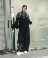 UNISEX 2WAYチェックロゴスウェットパンツ