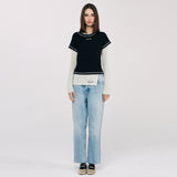 Logo Stitch T shirt  Black