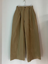 Cotton wide banding balloon pants 3C