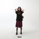 タータンチェックラップスカート RED