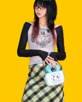retro green long skirt
