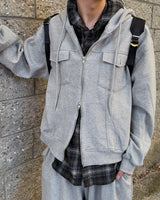 Dust Pocket Hooded Zip-Up (Gray)