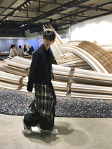 ラフィチェックレイヤードワイドパンツ 2C