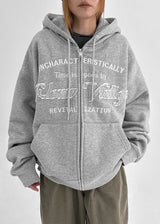 [MADE] Kukun Applique Fleece Hooded Zip-up