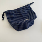 Clam string pouch _ Navy stripe