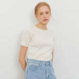 CABLE HALF KNIT IVORY