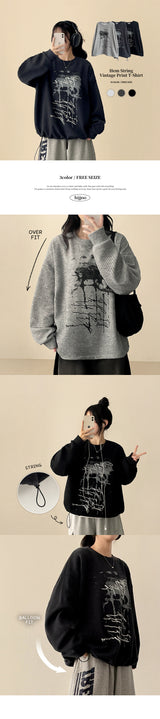 Shio String Ribbed Knit Sweatshirt