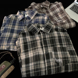 Pulse embroidered tartan checkered shirt (3 colors)
