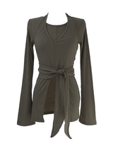 soft split layered halter T (set / 4color)