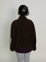Femme Flower Pattern Quilted Fleece Long Sleeve T-Shirt (Button Detail)