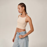 Tiam Crop Bra Top Beige