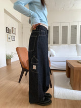 WORK STRIPE BALLOON JEANS