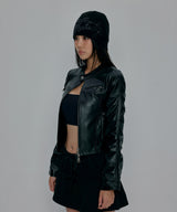 CROSS LETTERING BEANIE_BLACK