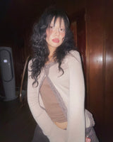 (3color) Lace Slit Warmer Cardigan