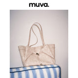 muva. レトロ風 大容量 ショルダーバッグ