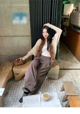 Batwing Fur No Collar Knit Cardigan