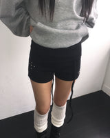 Stud folding strap shorts