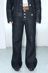 Low raw bag bootcut pants