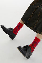 Retro dragon embroidered socks