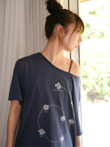 チャクラドレープTシャツ (ビンテージブルー)