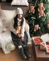 [wool 20%] ティールストライプタイミディスカート