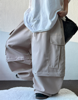 MIDDLE RIVET CARGO BALLOON PANTS 🍰🩶🖤💚4COLOR