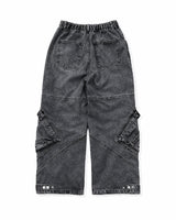 Skull Dart Wide Cargo Denim Pants