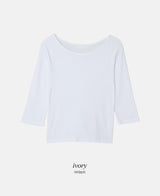 Basic Cotton Three Quarter Sleeve T-shirt (5color)