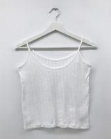 Slough punched sleeveless top (3color)
