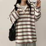 Cog color Dangara collar long sleeve tee 