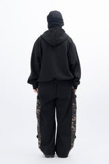 Huile Incision Hooded Zip-Up