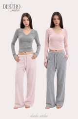 mood check cotton banding casual pants (LONG TYPE)