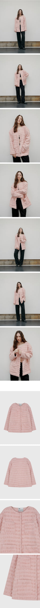 [Unisex] オーバーフィットツイードジャケット Pink