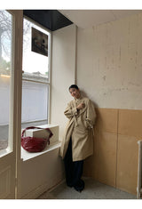 high-end wide long trench coat
