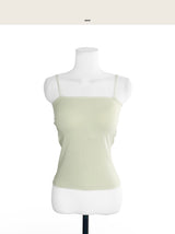 [ built-in bra pads ] 008 basic square sleeve top