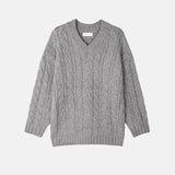 ASCLO ウールクラフト ツイスト Vネックニット(3color)