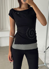 STRIPE FOLDING CAPRI PANTS