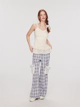 Feminine Double Strap Layered Frill Blouse