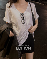 [MADE] Lira Unneck Slit Short Sleeve T-Shirt